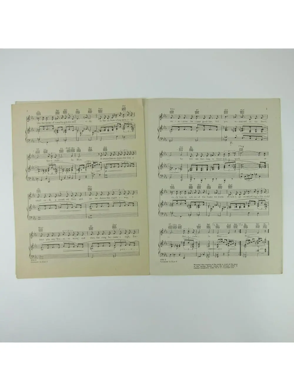 Sheet Music Serenade In Blue Orchestra Wives George Montgomery Vintage 1942